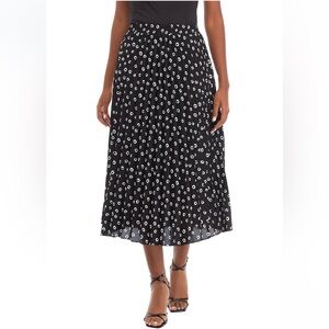 Single Thread Printed Pleated Midi Skirt